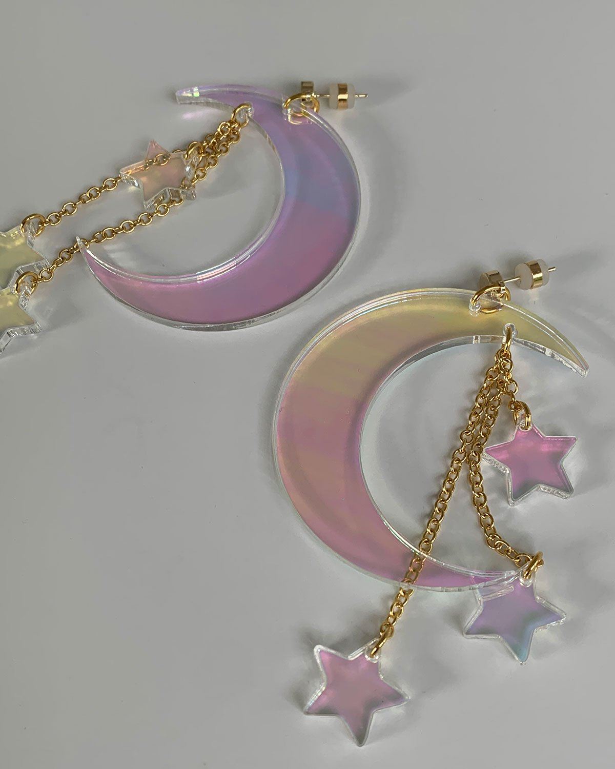 Sterling Silver Crescent Moon & Star Dangle Earrings for Women Girl -  Walmart.com