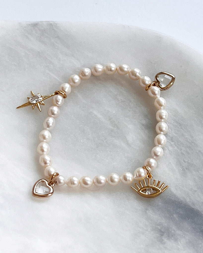 Pearl Charm Bracelet Bracelets ISLYNYC 