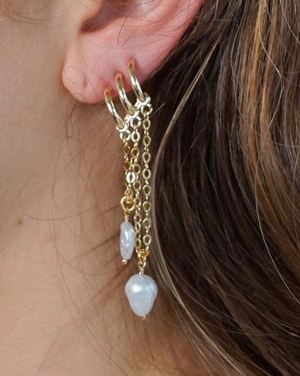 Pearl Fringe Earrings Earrings ISLYNYC 