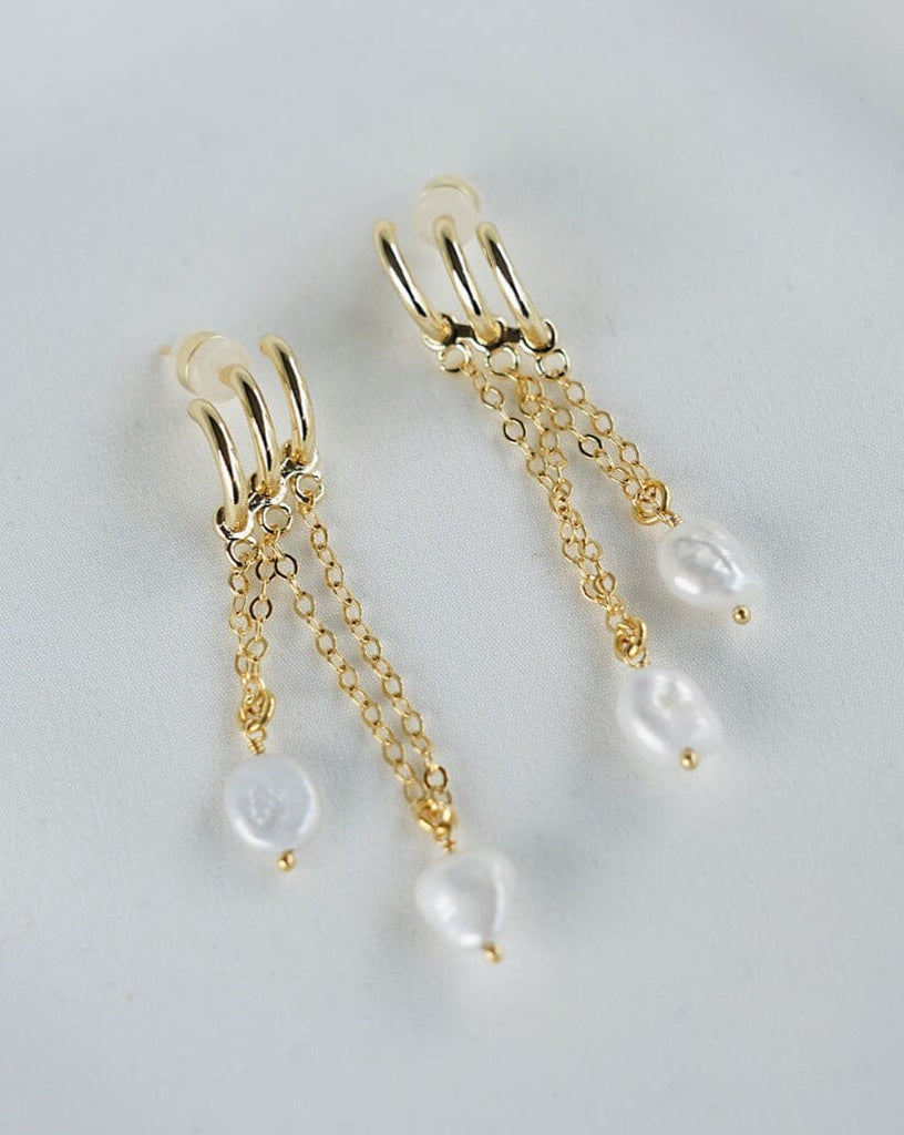 Pearl Fringe Earrings Earrings ISLYNYC 