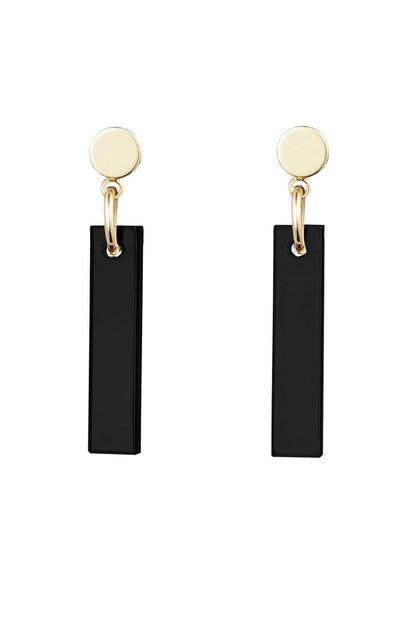 SHORT STICK EARRING - BLACK Earrings ISLYNYC