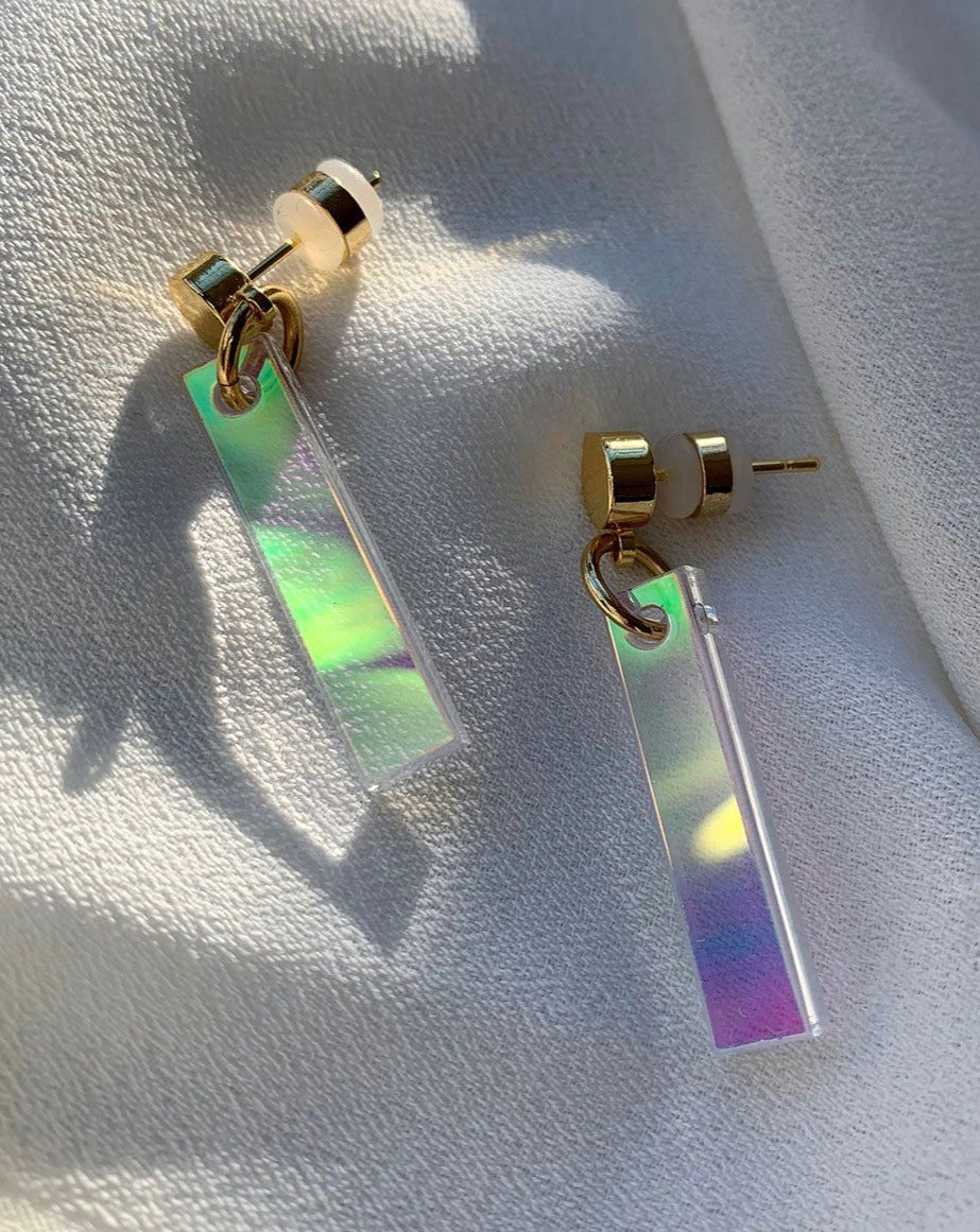 SHORT STICK EARRING - IRIDESCENT Earrings ISLYNYC