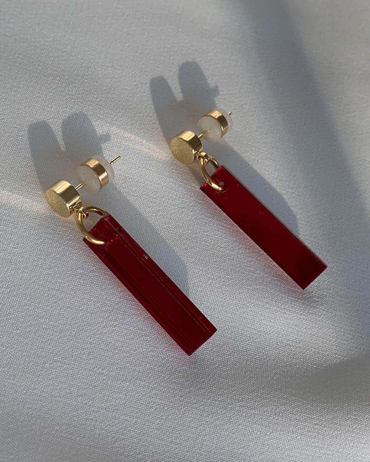 Short Stick Earrings - Garnet Earrings ISLYNYC