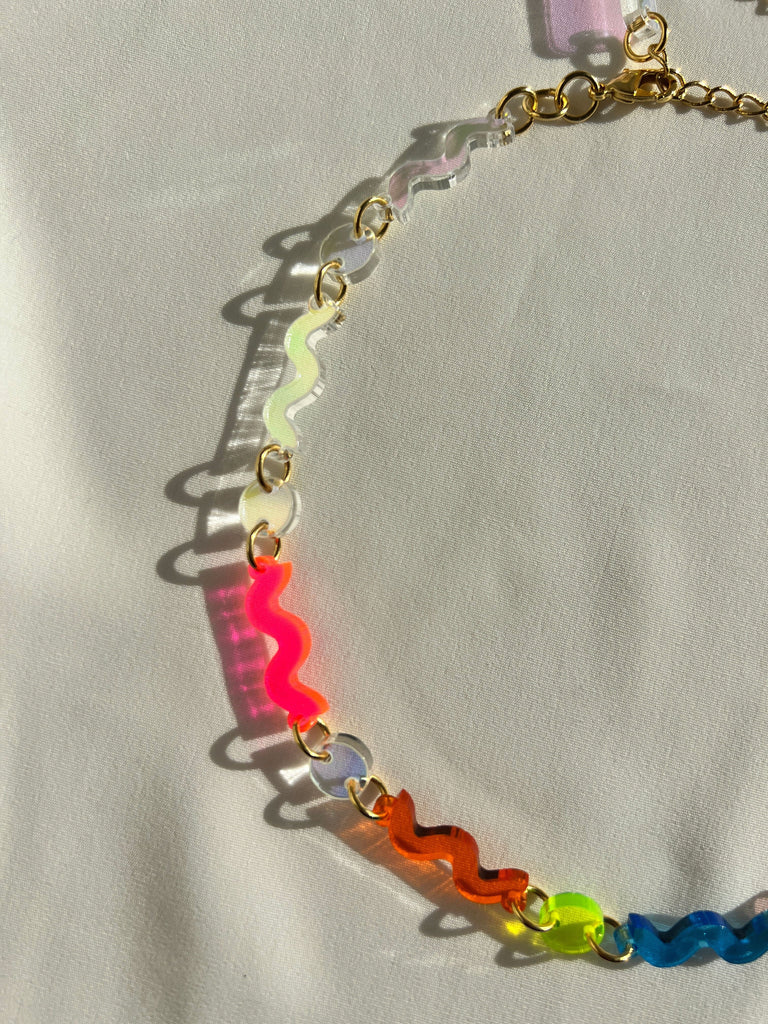 Squiggle Choker/Necklace - Rainbow Necklaces ISLYNYC 