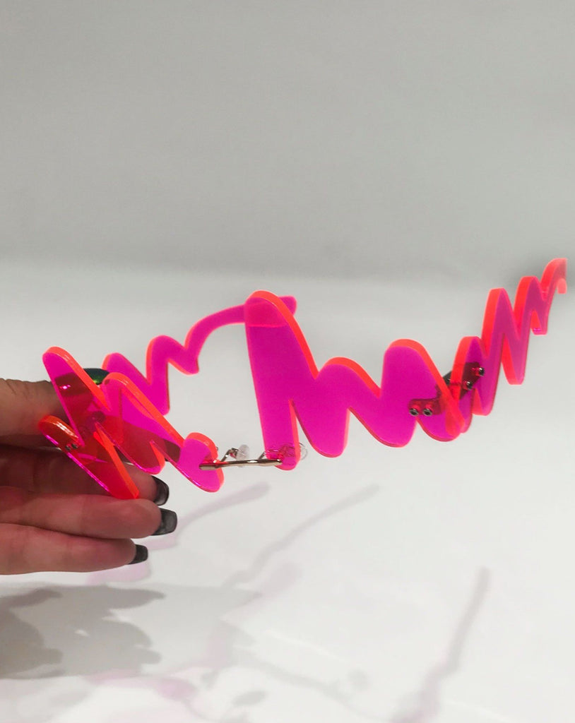 Squiggle Glasses - Neon Pink Glasses ISLYNYC 