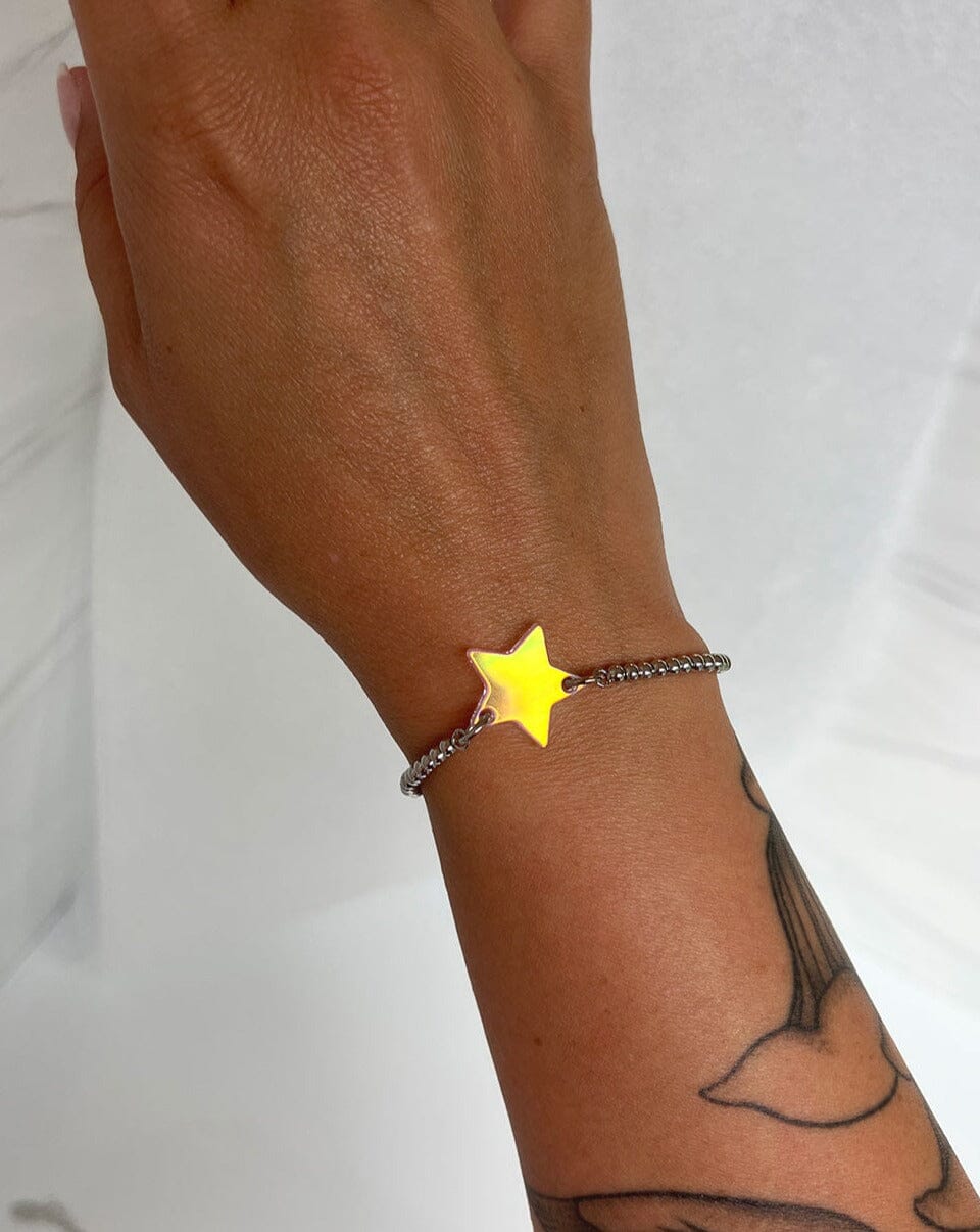 Star Charm Bracelet - Iridescent/Silver Bracelets ISLYNYC