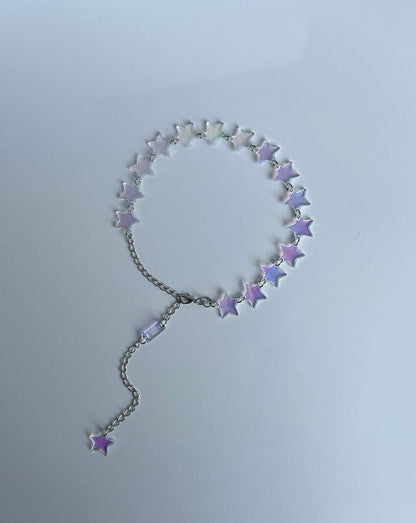 Star Charm Choker - Iridescent/Silver Necklaces ISLYNYC