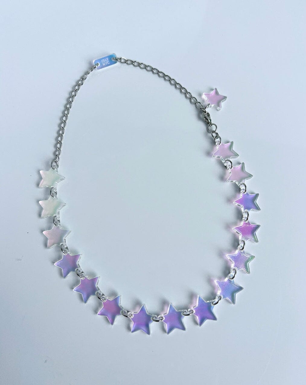 Star Charm Choker - Iridescent/Silver Necklaces ISLYNYC