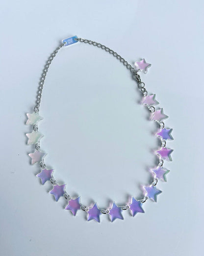 Star Charm Choker - Iridescent/Silver Necklaces ISLYNYC