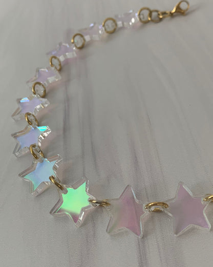 Star Charm Choker/Necklace - Iridescent Necklaces ISLYNYC