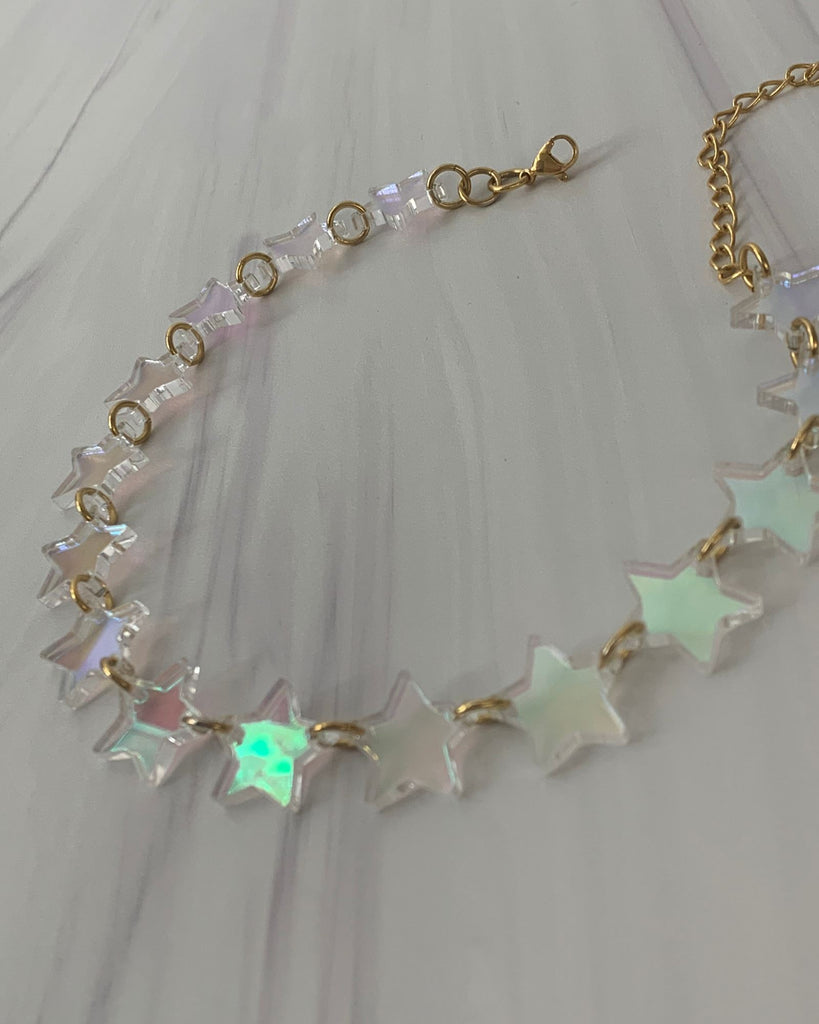 Star Charm Choker/Necklace - Iridescent Necklaces ISLYNYC 