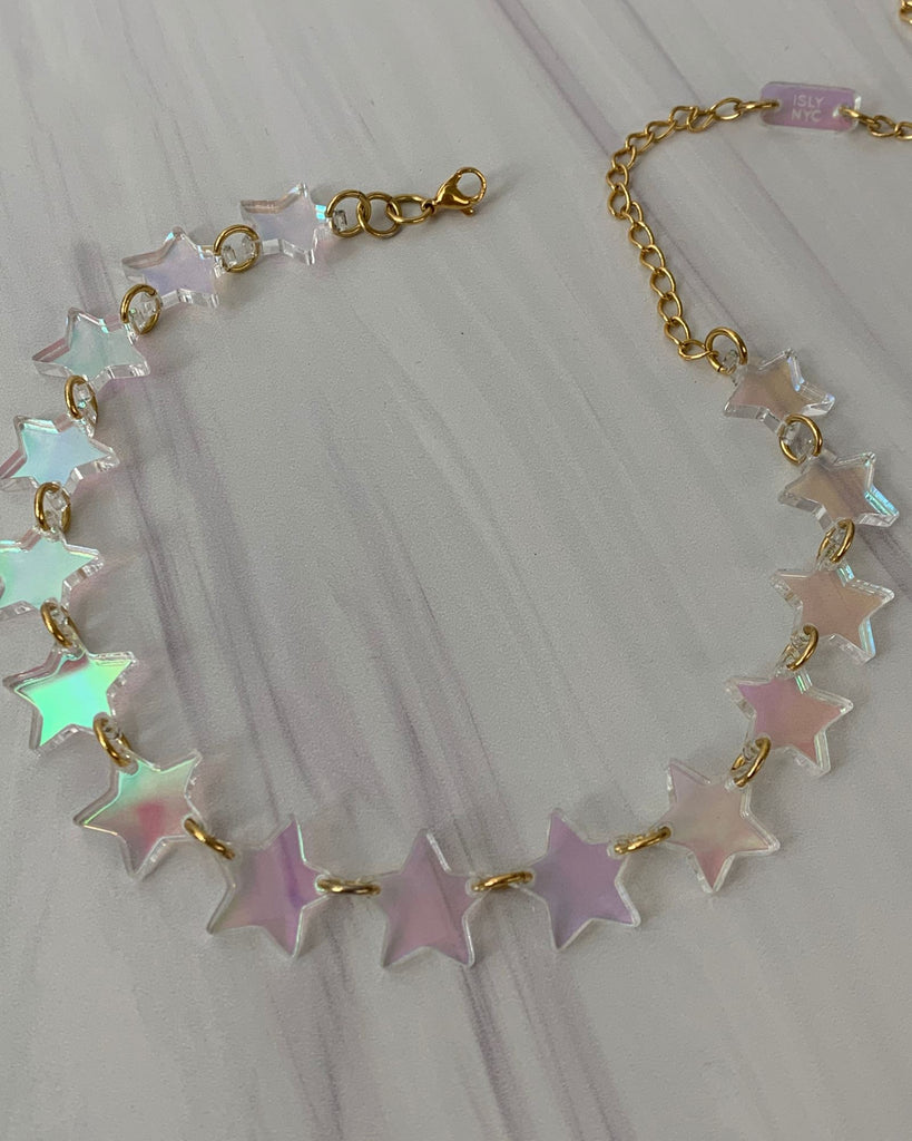 Star Charm Choker/Necklace - Iridescent Necklaces ISLYNYC 