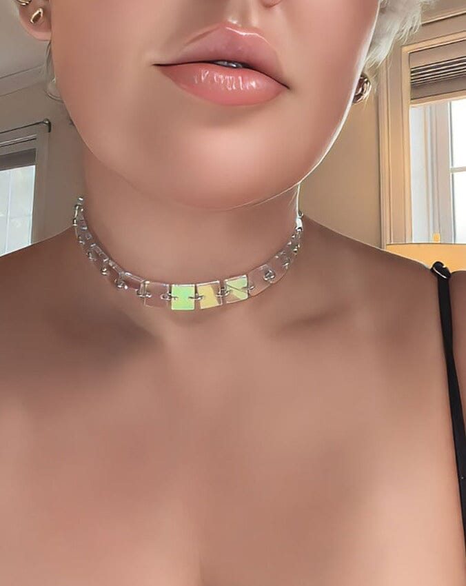 Tennis Choker - Iridescent/Silver Necklaces ISLYNYC