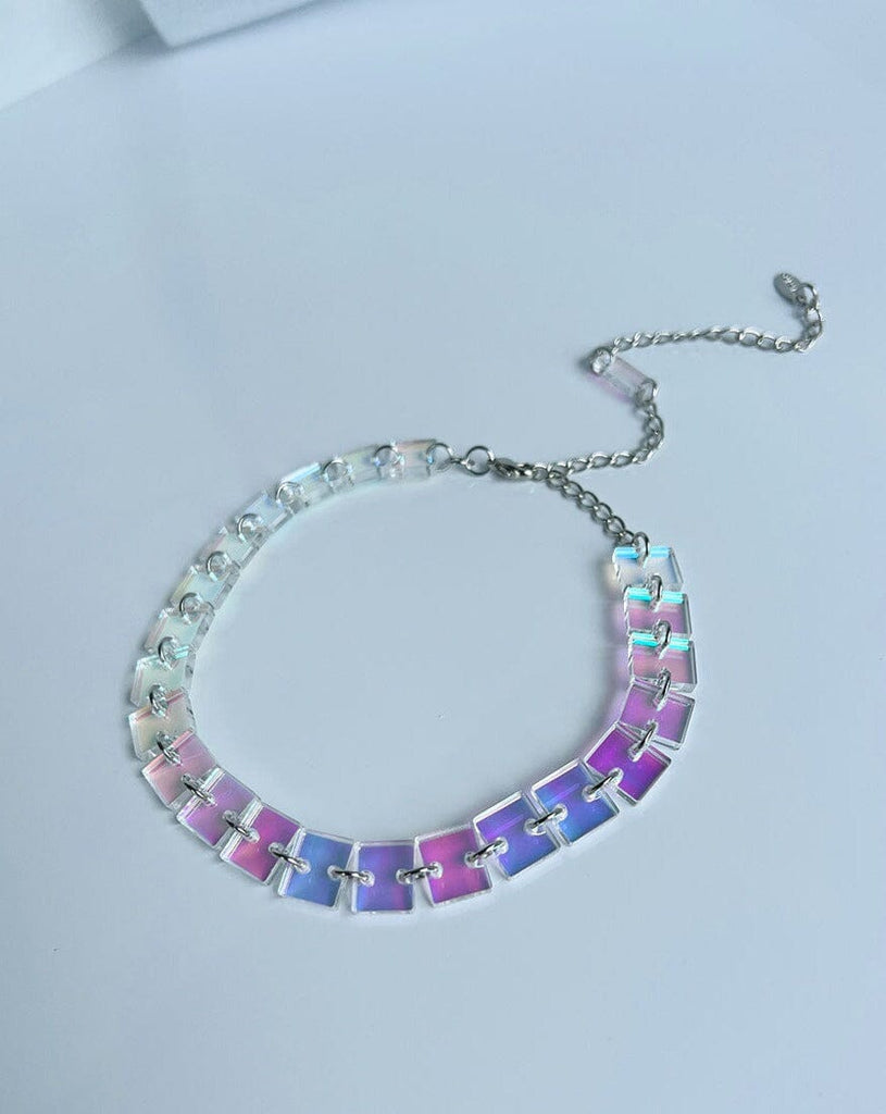 Tennis Choker - Iridescent/Silver Necklaces ISLYNYC 
