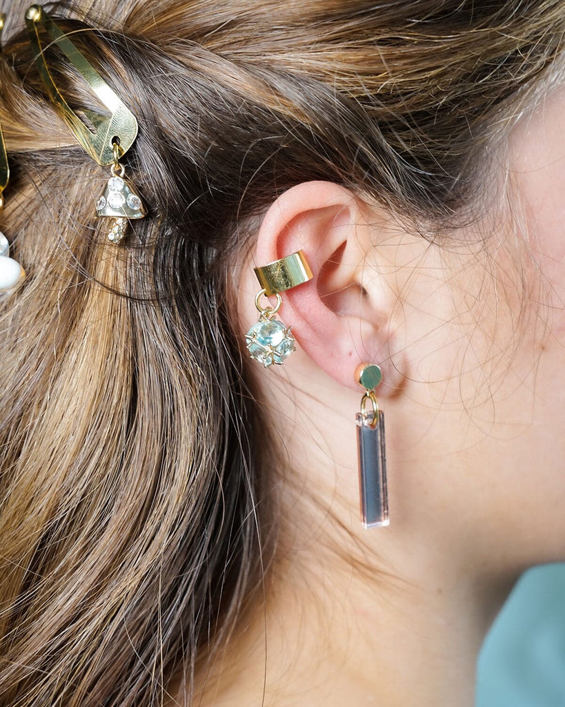Thick Ear Cuff - Crystal Ball Earrings ISLYNYC 