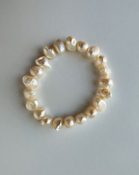 Unique Pearls jewellery Store 18cm 9-10mm Natural White Color Freshwater  Pearl Bracelet 14K Gold Tube Bracelet - AliExpress